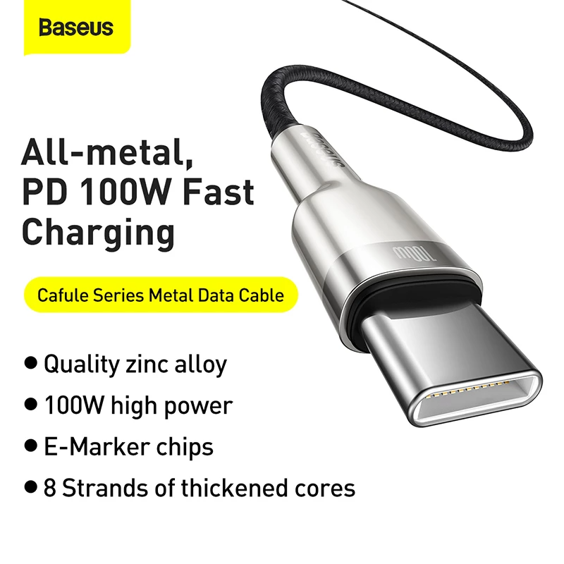 Baseus Cafule Metal Data Cable Type-C to Type-C 100W
