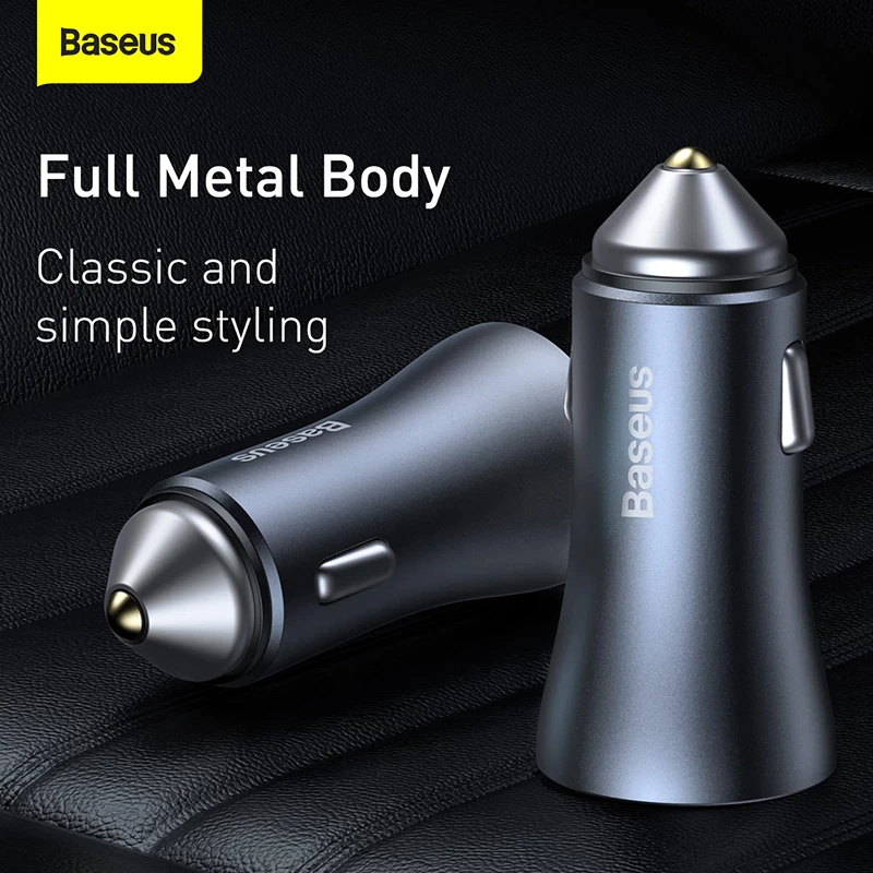 Baseus Golden Contactor Pro Dual Quick Car Charger U+C 40W