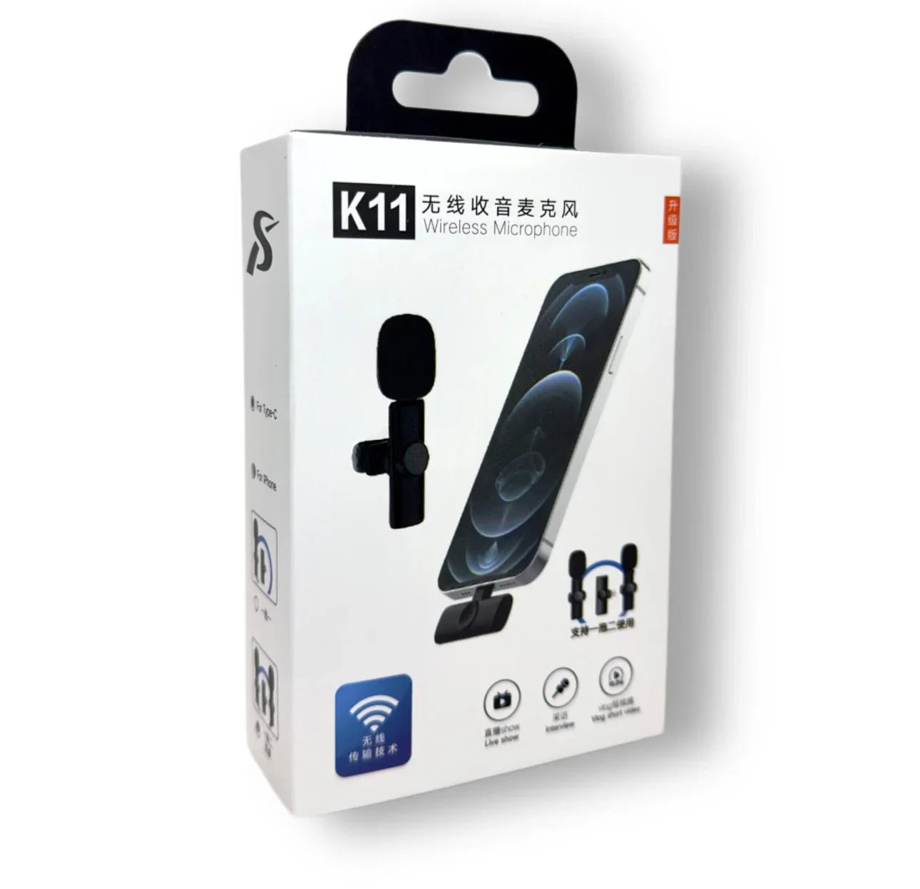 K11 2-in-1 Wireless Collar Microphone – For iPhone & Android (Type-C)